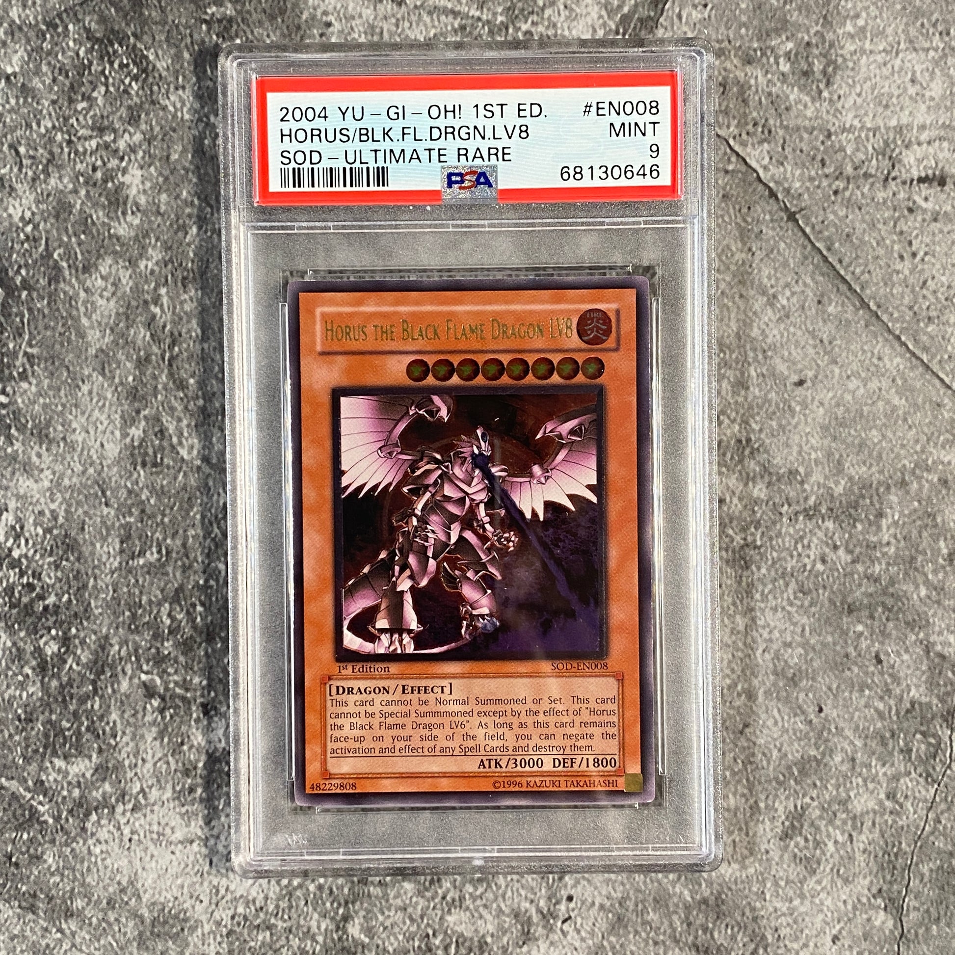 Mavin  Horus the Black Flame Dragon LV8 SOD-EN008 1st Edition Ultimate  Rare - PSA 8